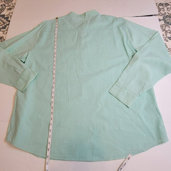 Coof Andy Tunic Shirt, Men 3XL, Mint Green,Cotton, Long Sleeve, Lightweight, EUC - Picture 12 of 13
